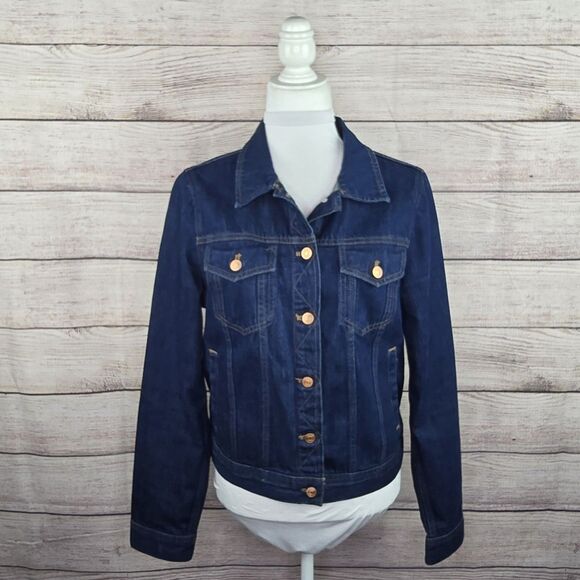 J.Crew Classic Denim Jacket Resin Rinse Medium Classic - Picture 1 of 8